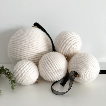 Yarn Wrapped Christmas Ornaments